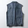 Kamizelki męskie 2023 Style wiosenne i jesienne kamizelka mody dżinsowej odzież robocza odzież swobodna kurtka duża rozmiar5xl