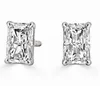 Strålande klippt Moissanite 18K Solid Gold Earring 1 Par 8CARAT 10x8mm VVS1 D Vit färg GRA -certifikat Partipris