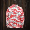 Men's Jackets Fashion Brand Spring And Autumn Denim Jacket Red Camouflage Fall Shoulder Style Youth Loose Casual