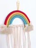 Oggetti decorativi Figurine Rainbow Room Decor Fermagli per capelli Organizzatori di stoccaggio per ragazze Kawaii Room Decor Macrame Baby Wall Camera da letto Nursery Room Decoration 230804