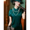 Ropa étnica verde Qipao elegante Cheongsam mujer verano 2023 Vintage estilo juvenil vestido chino S a XXL