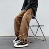 Jeans da uomo Stelle alla moda Asciugamano Ricamo Pantaloni larghi da uomo marroni Y2K Abiti maschili Pantaloni dritti Pantaloni Hip Hop Streetwear