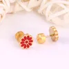 Hoop Earrings Stainless Steel Cute Flower Stud For Women Girls Kids Red Colorful Fashion Trendy Anti-allergy Ear Jewelry Accesorios