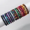 Strand High Quality Fashion Tiger Eye Beads Bracelets 8mm Round Beaded Elastic Charm For Men Women Handmade Jewelry Gift