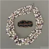 Pendant Necklaces Yygem 4 Strands 19 Pearl Prehnite Amethyst Garnet Necklace 230425 Drop Delivery Jewelry Pendants Dhxaz