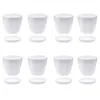 Planters 8 Pack 6.3Inch White Plastic Flower Plant Pots Seedlings Nursery Pot Planter With Saucer Pallet
