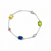 Bracelets de liaison Style de bonbon classique bleu jaune vert cristal Bangle Cube Sugar Stone Set for Women Gift (DJ1360)