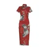 Ethnische Kleidung Shanghai Story Kleider im chinesischen Stil Damen Langes Cheongsam-Kleid Retro-Kleid Qipao mit Futter