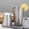 Tassen Untertassen Wasserbecher 304 Edelstahl einlagig Bier Saft trinken multifunktional