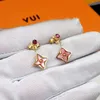 Luxury Designer Charm Earrings Woman Gold Stud Earings Pink Flower Fashion Jewelry Studs Earing Limited Design Jewlery Hoops Earring 238051C