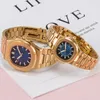 dupe de 5711 horloge heren automatische mechanische horloges zilveren band blauw gouden horloge roestvrij waterdicht polshorloge