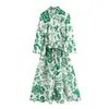 Windy Summer Damen-Popeline-Kleid mit langen Ärmeln