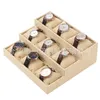 Oglądaj pudełka aksamitne do przechowywania 9 gniazd organizator biżuterii mechaniczne zegarki na nadgarstki Wyświetlacz
