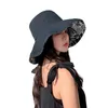 Chapéus de aba larga respirável chapéu de balde para acampamento leve reversível feminino protetor solar dobrável ideal para