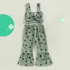 Ensembles de vêtements enfants filles vêtements d'été ensemble bébé trèfle à quatre feuilles imprimer gilet taille élastique Flare enfants tenues décontractées R230805