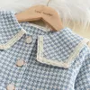 Clothing Sets Menoea Girls Clothes Set Spring Autumn Girls Plaid Vest Dress Retro Outwear Coat 2 Pcs Fashion Baby Party Dress with Bag Outfits R230805