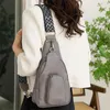 Sacs de plein air élégant sac à bandoulière taille motif de couleur unie avec étui en toile d'épaule en cuir PU