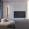 Candeeiros de parede moderno minimalista longa tira led lâmpada para sala de estar decoração de fundo de tv preto dourado luz luminárias internas