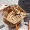 Halm handväska kvinnor designer panier liten raffia halmväv axelväska shoppingväska tote