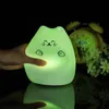 Lamps Shades Silicone Animal USB Rechargeable Portable LED Children Night Lights 7-Color Breathing Dual Light Colorful Cute Cat Kids Bedside Lamp Z230809