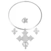 Bröllopsmycken set Anniyo African Silvergold Color Big Cross Round Chokers örhängen Resizable Ring Etiopian Eritrean Habesha #333806 230804