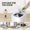 صناديق النفايات Sdarisb Smart Sensor Trash Can Automatic Kicking White Garbage Bin للمطبخ الحمام مقاوم للماء 8 5 12L Electric 230804