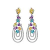 Dangle Earrings Valuable Colorful Gemstones Earring 925 Sterling Silver Emerald Diamond Cz Party Wedding Drop For Women Bridal Jewelry