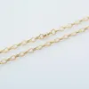 Chains Fashion Jewelry Thin Women Girls Yellow Gold Color Link Oval Necklace