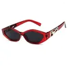 Sunglasses Retro Small Frame Polygon Jelly Cat Eyes Women With Metal Hinges Glasses Brand Designer Ladies Sun UV400