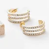 Studörhängen Böhmen Multi-Layer Zircon Hoop för kvinnor Rostfritt stål Piercing Round Clip Kvinnliga smycken gåvor
