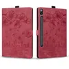 S9 Ultra Sakura Flower Leather Wallet -tablettfodral för Samsung Galaxy S9 Ultra Tab S8 S7 Retro Print Fashion Cherry Cat Holder Flip Cover Credit ID Card slot Book Pouch