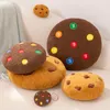 Plush Pillows Cushions Creative Cookies Pillows Round Shape Chocolate Biscuits Stuffed Plush Toys Realistic Food Snack Seat Cushion Plushie Props Gifts 230804