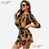 Femmes Blouses Chemises Femmes Y Manches Moyennes Chaîne Imprimer Robes Élégantes Casual Top Blusas Chemise Femme Tops Drop Delivery Vêtements Dhzlb