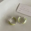 Hoop Earrings Minar Simple White Blue Green Color Enamel For Women Silver Plating Metal Round Circle Earring Minimalist Jewelry