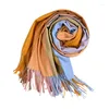 Foulards Style coréen Imitation cachemire écharpe femmes doux cireux chaud gland grand châle hiver polyvalent femmes hommes vérifier