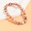 Strand 4/6/8/10mm Natural Stone Beads Bracelet For Women Men Aquamarines Jades Jewelry Agates Elastic Bangle Bracelets