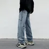 Jeans da uomo Stelle alla moda Asciugamano Ricamo Pantaloni larghi da uomo marroni Y2K Abiti maschili Pantaloni dritti Pantaloni Hip Hop Streetwear