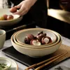 Tigelas muito criativas para sopa e macarrão ramen elegante e bonito conjunto de talheres de restaurante de cerâmica grande