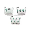 Sacs de rangement Toile de dessin animé Cactus Zipper Porte-monnaie Carte d'étudiant Sac à clés Mini serviettes hygiéniques Organisateur Cosmétique Portefeuille Drop Deliver Dhyvo