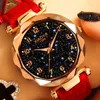 Horloges Sdotter Xiaoya Dameshorloges Persoonlijkheid Romantisch Sterrenhemel Dames Strass gezicht Leren band Quartz Wistwatch Reloj