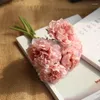 Decoratieve bloemen Hydrangea Silk Heads Pack van 5 volledige kunstmatige met stengels Wedding Home Party Shop Baby Shower Decor