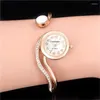 Armbanduhren Frauen Armreif Uhr Luxus Elegante Armband Reloj Diamant Uhr Weibliche Rose Gold Golden Schwarz Vintage Uhren Damen Armbanduhr