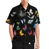 Camisas casuais masculinas Borboleta Camisa solta Praia Lotes de lindas borboletas Inseto havaiano Personalizado Manga curta Blusas superdimensionadas legais