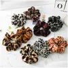 Haarschmuck 9 Farben Frauen Mädchen Leopard Farbe Tuch Elastische Ring Krawatten Dame Pferdeschwanz Halter Haarbänder Scrunchies Band Drop Deli Dhim8