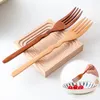 Dinnerware Sets Wooden Spoon Fork Bamboo Kitchen Cooking Utensil Tools Soup-Teaspoon Tableware For Desserts Salad Household Gifts