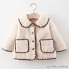 Jackets Girls jacket sweet style autumn and winter thickened cotton jacket girl lace sequin bow plus cotton warm thickened jacket R230810