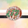 925 Silver Fit Pandora Charm 925 Bracelet Green Zircon Positioning Buckle House Glass charms For pandora charm 925 silver beads charms