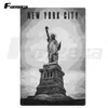 The New York City Metal Signs Landmark Vintage Tin Signs Décoratif Métal Us City Landscape Plate Fer Peinture Stickers Muraux pour La Décoration De La Maison 30X20CM W01