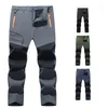 Pantaloni da uomo Sport all'aria aperta Inverno Antivento Plus Velluto Viaggio Campeggio Sci Alpinismo Combat Work