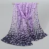 Foulards Mode Madame Jolie Écharpe Crème Solaire Châle Individualité Vague Point Fleur Conception Georgette Mince Femmes En Gros